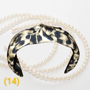 Zara Leopard Satin Cream Black Top Knot Comfort Fit Headband